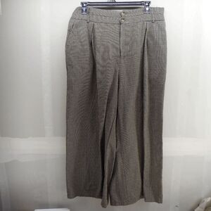 Cider Wide-Leg Pants Houndstooth High Waisted Dark Academia Size 2XL Womens